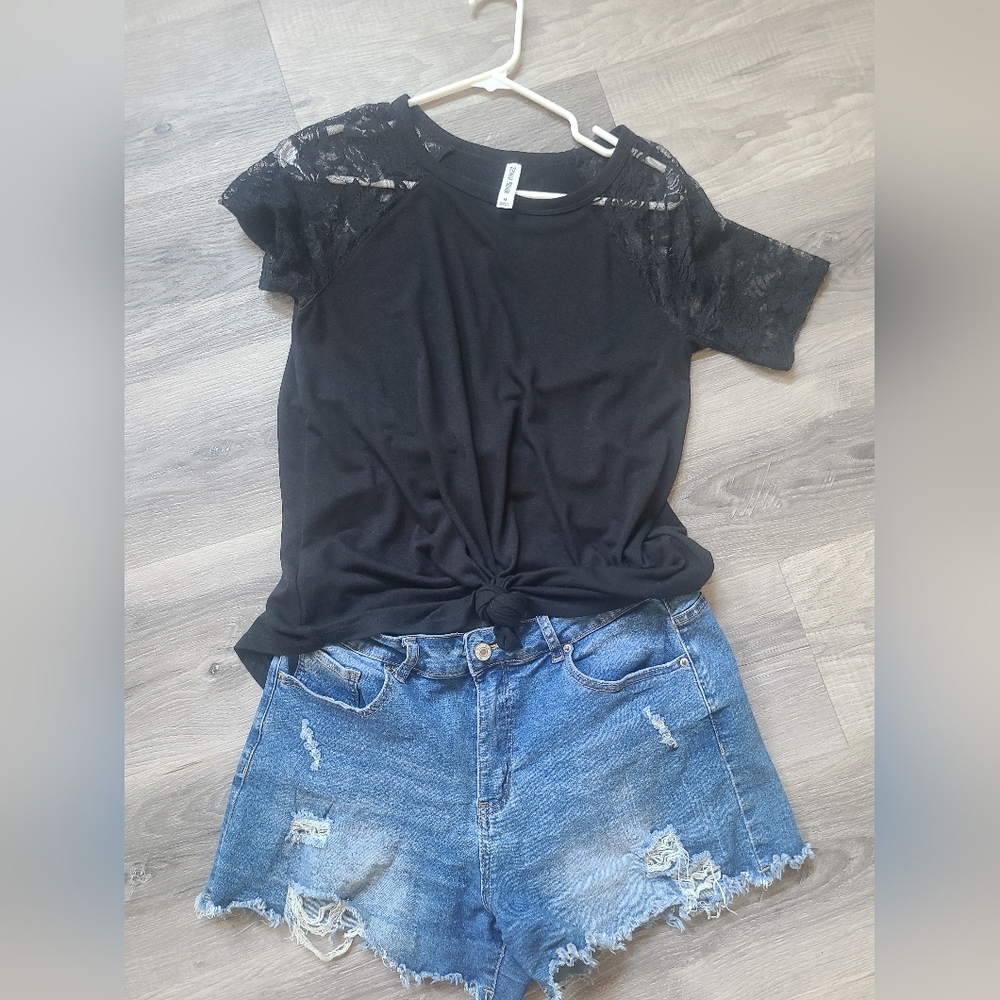 Lace sleeve top